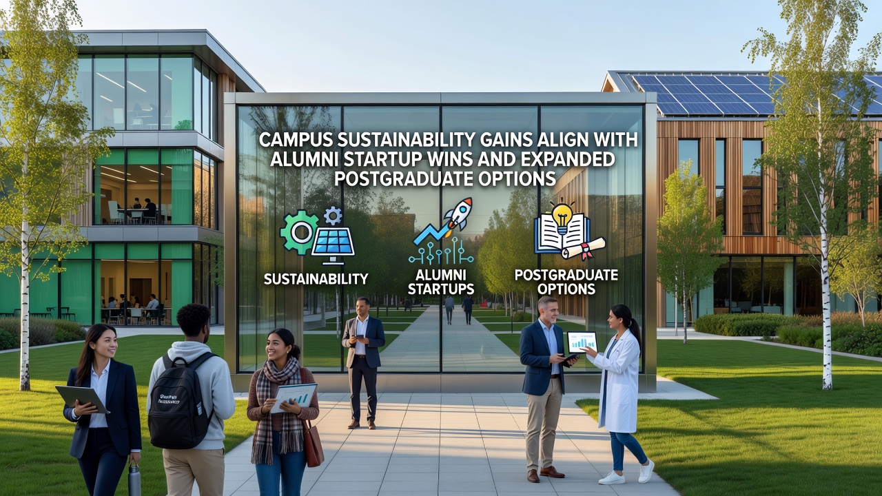 Campus Sustainability Gains Align with Alumni Startup Wins and Expanded Postgraduate Options